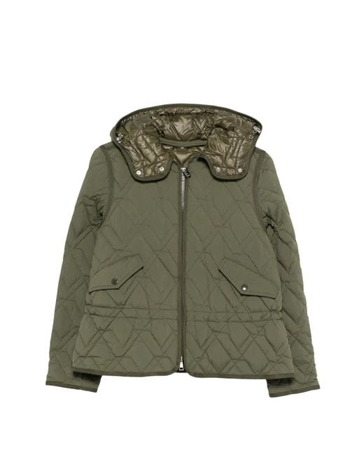 Moncler Green Lilas Quilted Hooded Jacket
