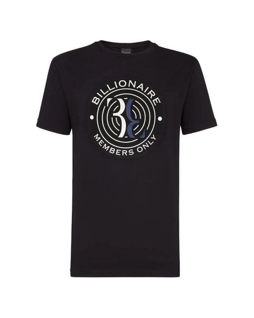 Billionaire Black Logo-Print Crew-Neck T-Shirt for men