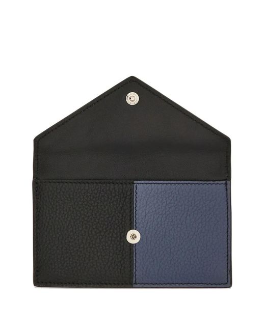 Ferragamo Blue Colour-Block Leather Cardholder for men