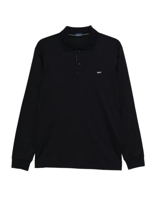 Polo A Maniche Lunghe di Paul & Shark in Black da Uomo