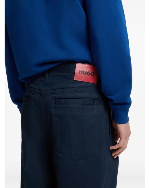 HUGO Blue Belt-Loops Trousers for men