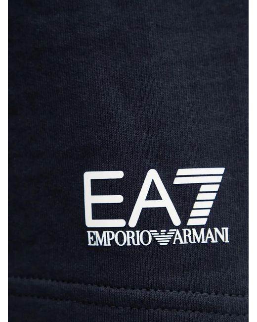 EA7 Blue Logo-Print Shorts for men