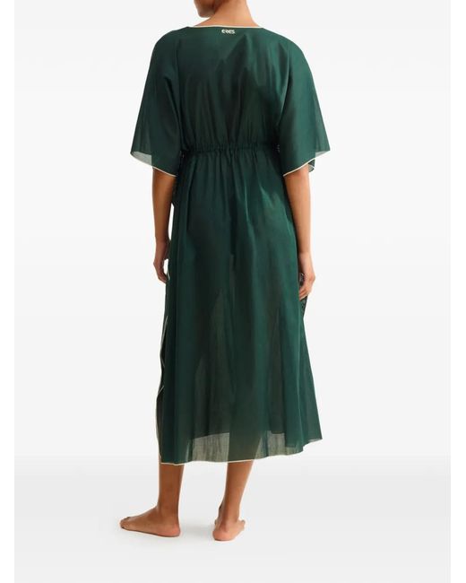 Eres Green Voilier V-Neck Drawstring Dress