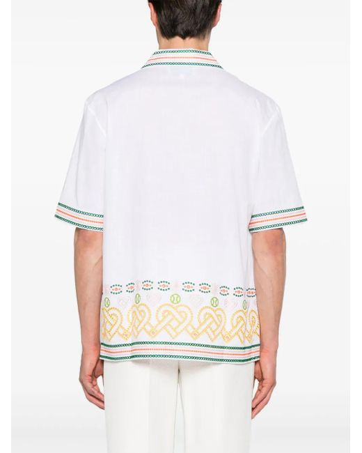 Casablanca White Gradient Heat Broderie-Anglaise Shirt for men