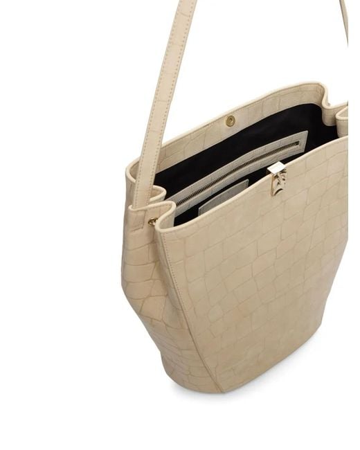 Loulou de Saison Natural Audrey Embossed Shoulder Bag