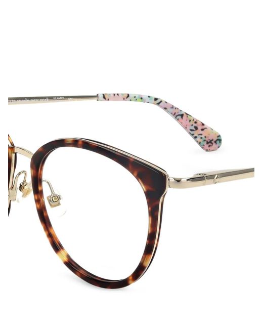 Kate Spade White Tortoiseshell-Effect Round-Frame Glasses