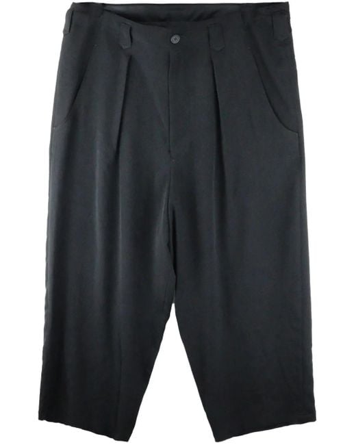 Yohji Yamamoto Plooibroek Met Wijde Pijpen in het Gray voor heren