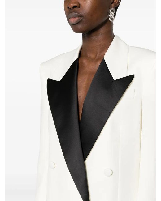Stella McCartney Black Contrasting-Panel Double-Breasted Blazer