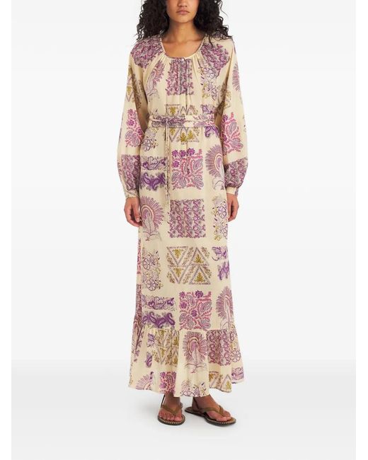 Antik Batik Pink Jane Paisley-Print Maxi Dress