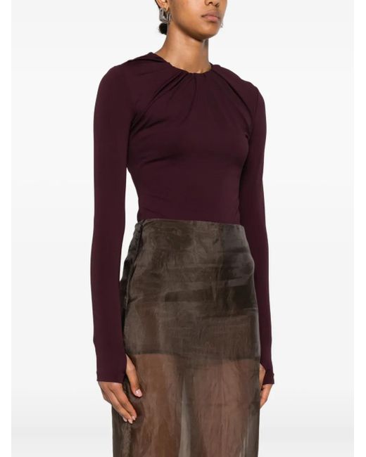 Viktor & Rolf Purple Draped-Neckline Bodysuit