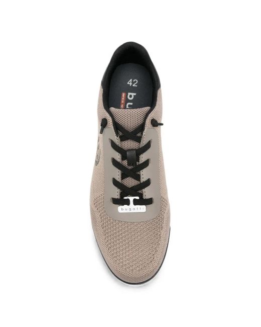 Bugatti White Logo-Patch Mesh Sneakers for men
