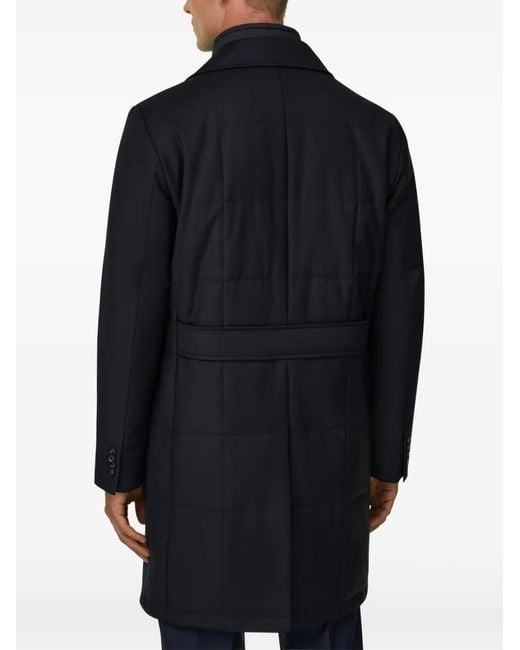 Boggi Blue Double-Breasted Padded Coat With Removable Bib for men