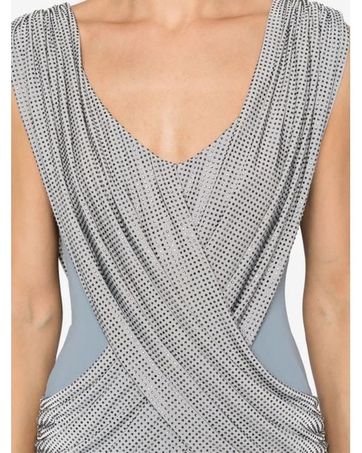 MITILIANE COUTURE ビジュートリム ミニドレス Gray