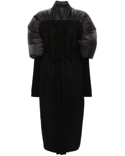 Rick Owens Black Duvetina Coat