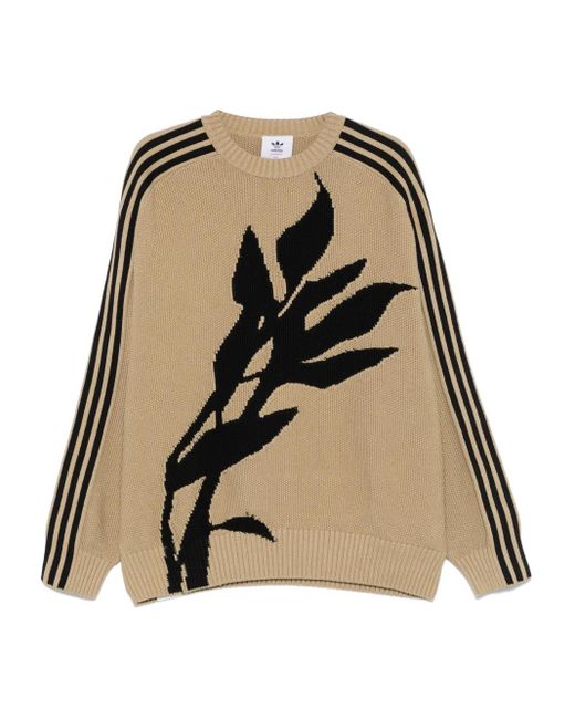 Adidas Natural X Song For The Mute Intarsia-Knit Sweater