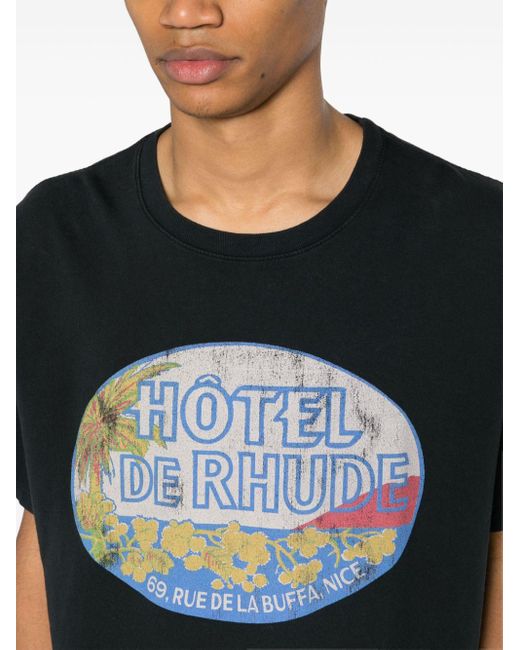 Camiseta Dimora Rhude de hombre de color Black