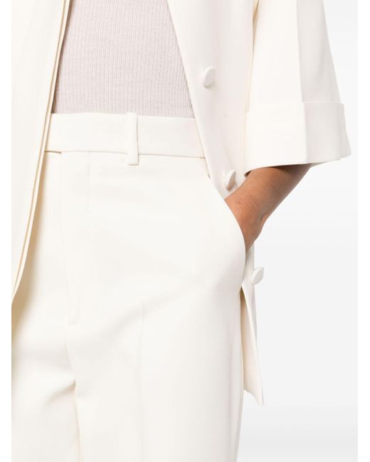 Pantalon droit en soie mélangée Gucci en coloris White