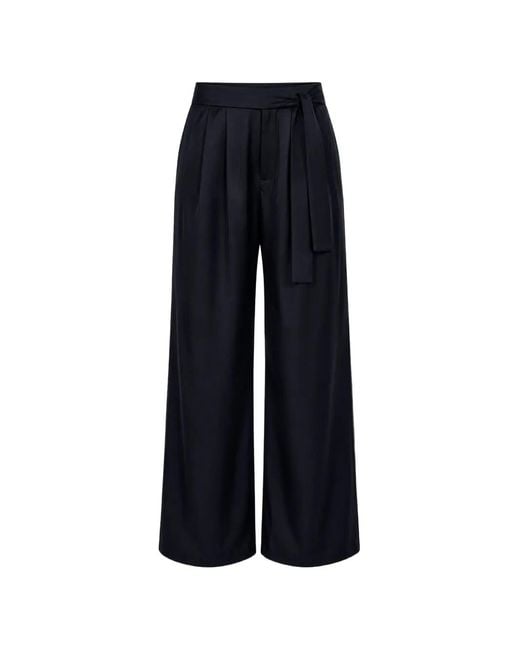 Dusan Blue Belted Wide-Leg Trousers
