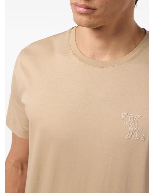 Billionaire Natural Round-Neck Logo-Embroidered T-Shirt for men