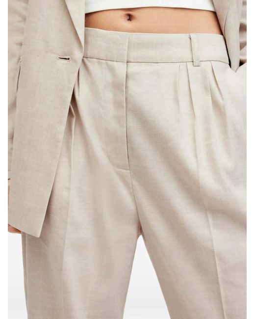 Pantaloni Con Pieghe Frontali di AllSaints in Natural