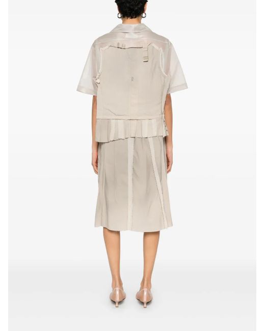 Maison Margiela Natural Cappuccino Mesh Shirt Dress