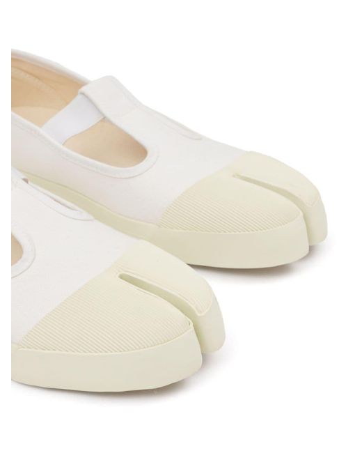 Maison Margiela White On The Deck Tabi Ballerina Shoes