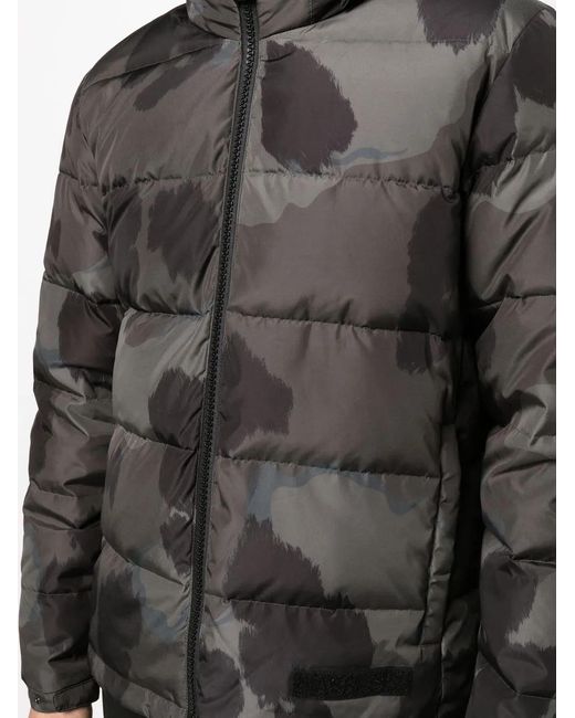 Aspesi Black Camouflage-Print Padded Jacket for men