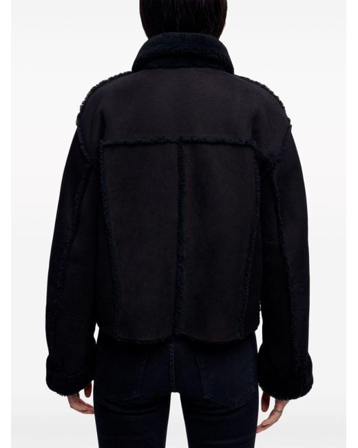 Re/done Blue Reversible Shearling Jacket
