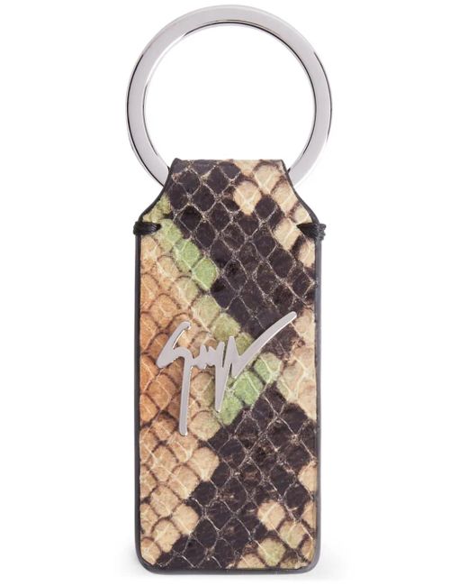 Giuseppe Zanotti Brown Bernaard Leather Keyring for men
