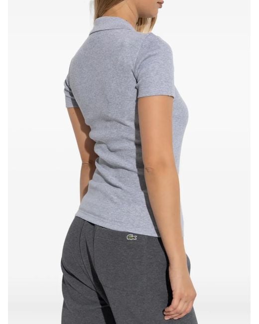 Lacoste Gray Ribbed Polo Shirt