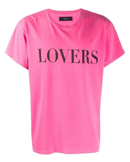 Camiseta Lovers Amiri de hombre de color Pink