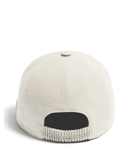 Zegna White Oasi Lino Baseball Cap for men