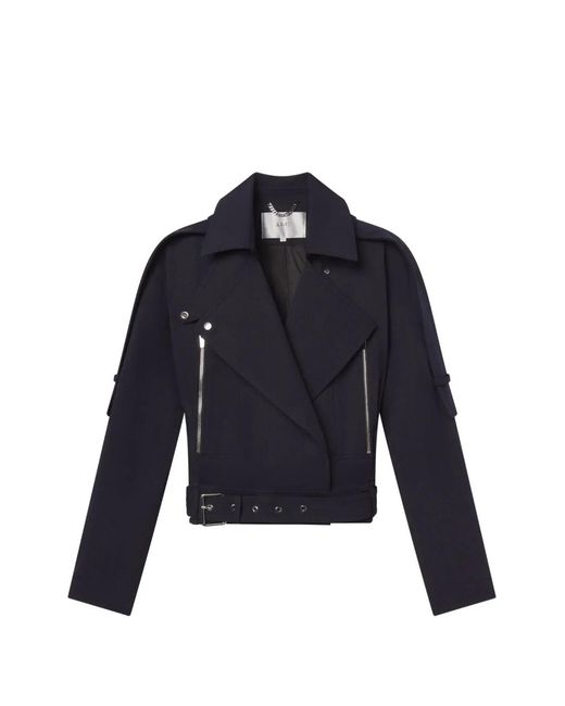 A.L.C. Blue Marvin Belted Zip Jacket
