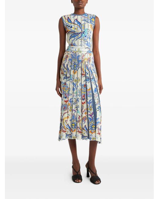 Etro Blue Printed Knitted Top