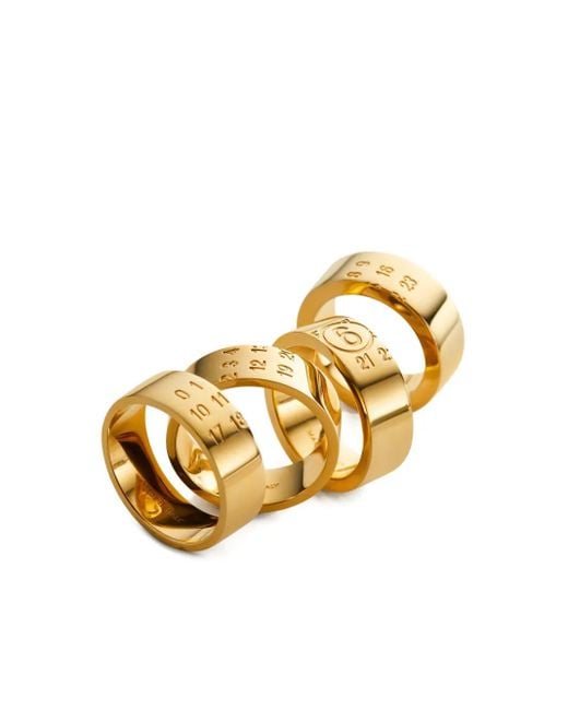MM6 by Maison Martin Margiela Natural Engraved Rings