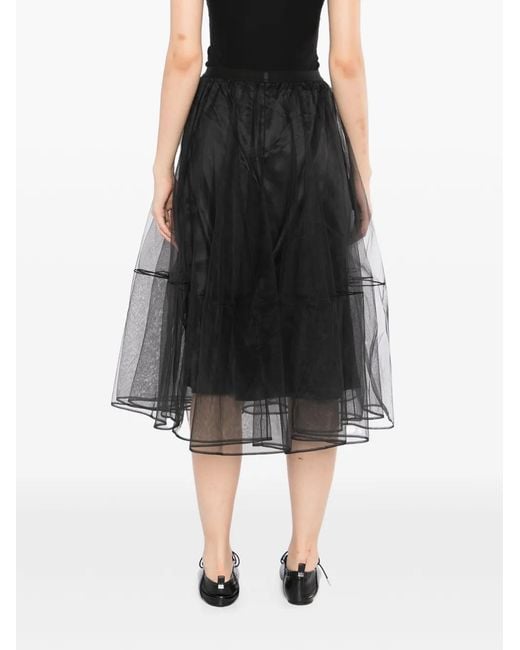 JNBY Black Tulle A-Line Skirt