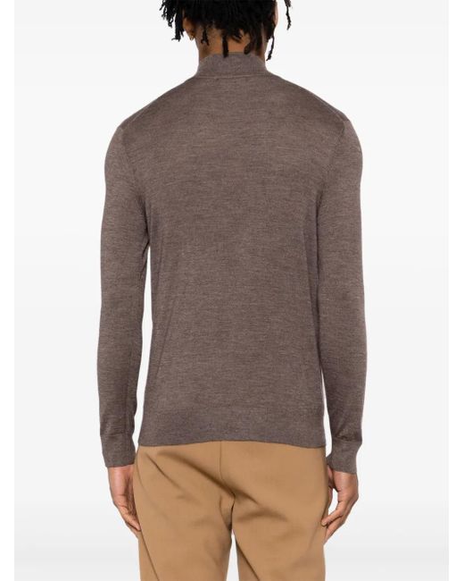 メンズ N.Peal Cashmere Regent Fg ハーフジップ プルオーバー Brown