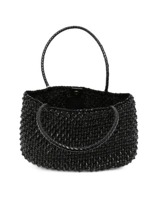 Dragon Diffusion Black Leather Tote Bag