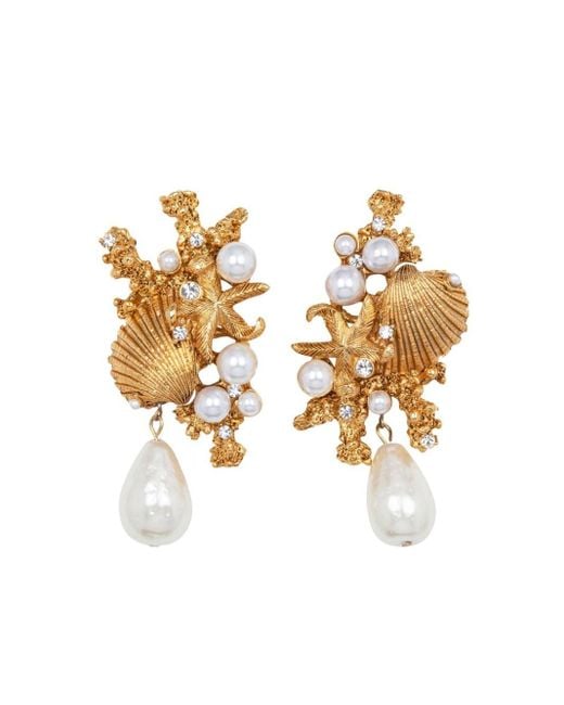 Jennifer Behr White Reef Pearl-detailing Earrings