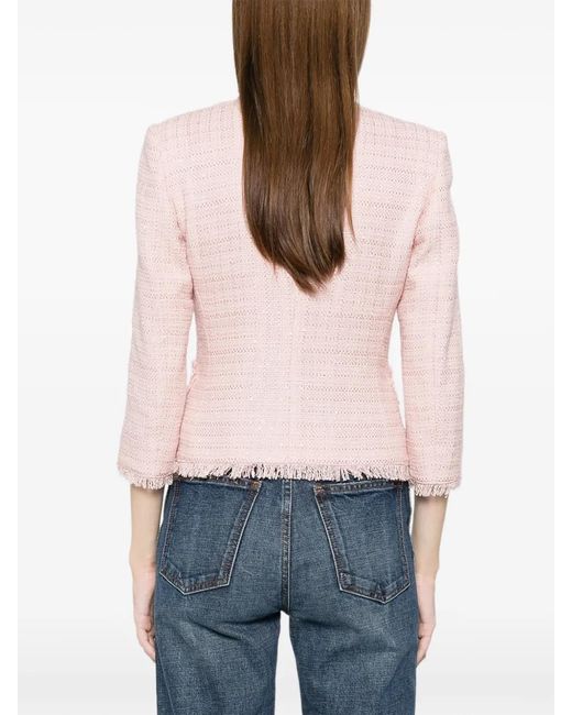 Tagliatore Pink Dharma Frayed Jacket