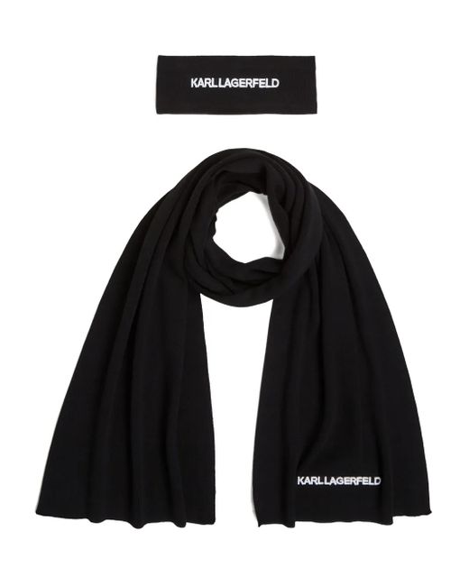 Karl Lagerfeld Black K/Essential Headband Scarf Gift Box