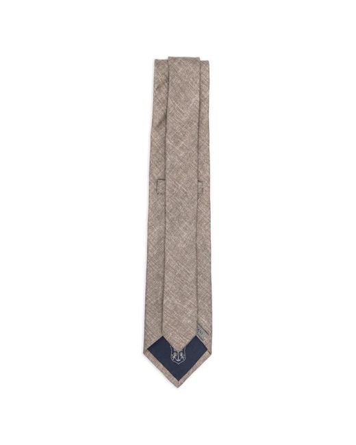 Corneliani White Herringbone Tie for men