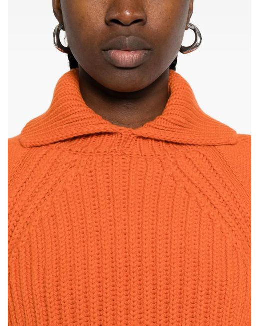 Moncler Orange Wool & Cashmere High Collar Jumper