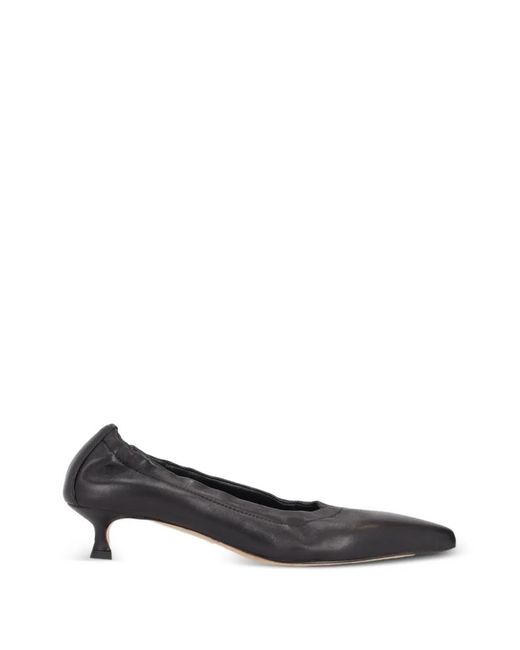 LA ROSE White Luna Elasticated-Trim Pumps
