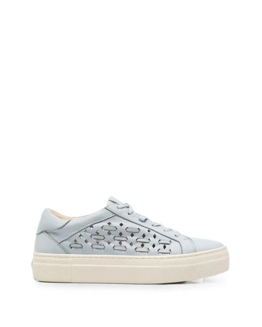 SERGIO MORETTI FIRENZE White Cut-Out Leather Sneakers