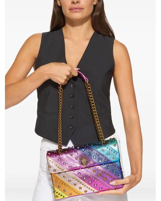 Kurt Geiger Purple Large Kensington Studded Shoulder Bag