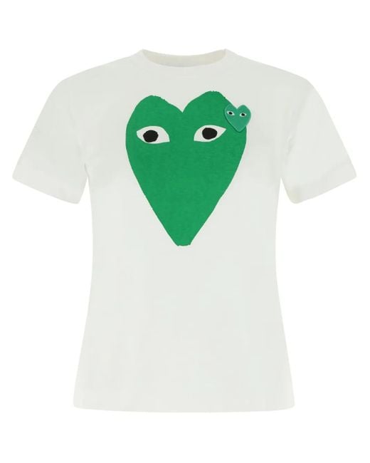 COMME DES GARÇONS PLAY Green Logo-Print T-Shirt