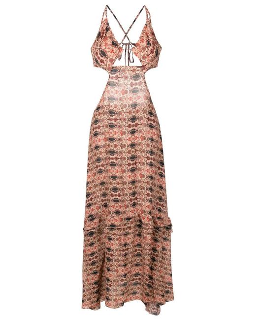 Amir Slama Multicolor Floral-Print Cut-Out Dress