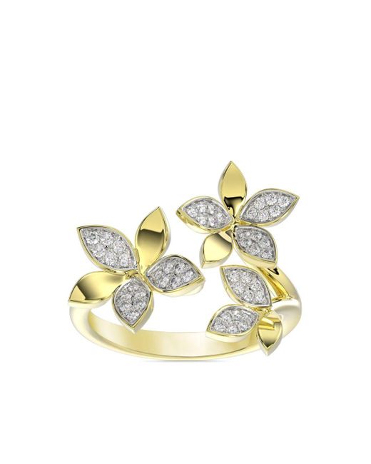 Anillo Wild Flower en oro amarillo de 18 kt con diamante Marchesa de color Metallic