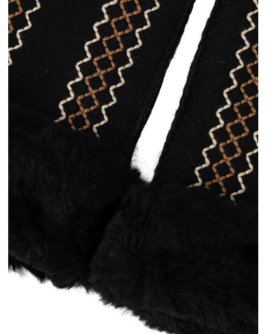 Ugg Black Atherson Embroidered Gloves
